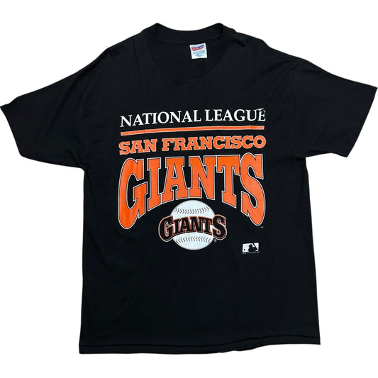 Vintage 1990s San Francisco Giants Black Graphic T-Shirt - Size XL