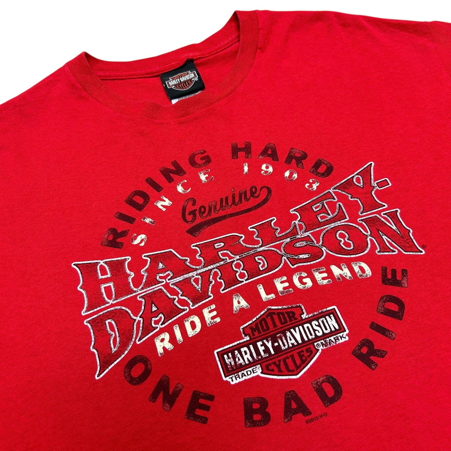 Mid-2010s Savannah, GA Harley Davidson Red Graphic T-Shirt - Size XL