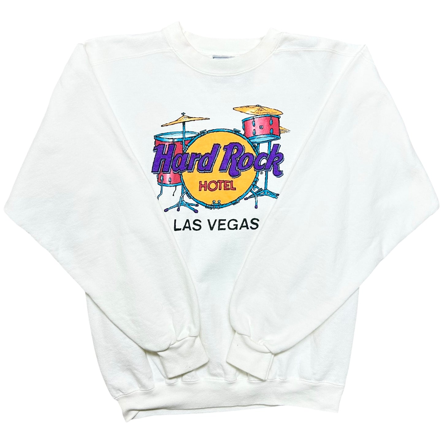 Vintage 1990s Hard Rock Hotel Las Vegas White Crewneck Sweatshirt - Size Medium
