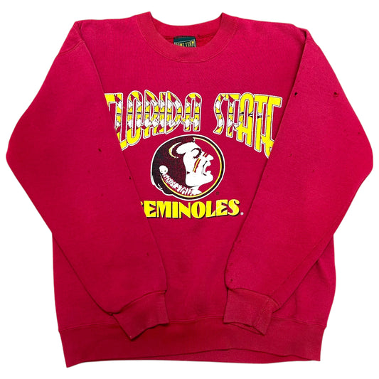Vintage 1990s Florida State Seminoles DISTRESSED Crewneck Sweatshirt - Size Medium