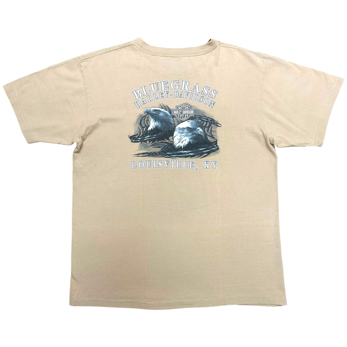 Late 2000s Louisville, KY Harley Davidson Tan Graphic T-Shirt - Size XL