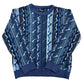 Vintage 1990s Tosani Canada Layered Design Blue Knit Sweater - Size Medium