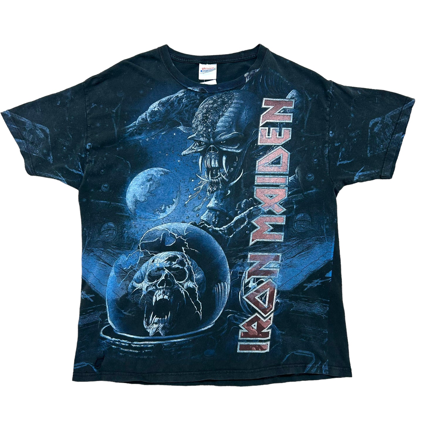 2010 Iron Maiden “The Final Frontier” All Over Print Black Graphic T-Shirt - Size XL