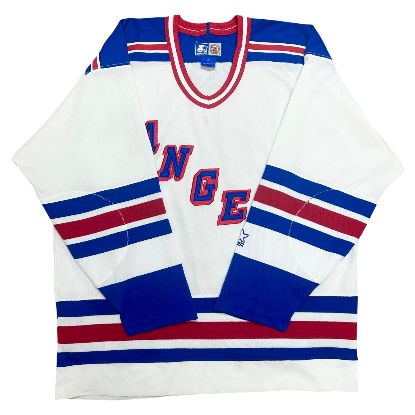 Vintage 1990s Starter New York Rangers White Hockey Jersey - Size XL