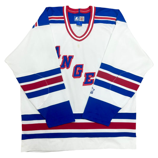 Vintage 1990s Starter New York Rangers White Hockey Jersey - Size XL