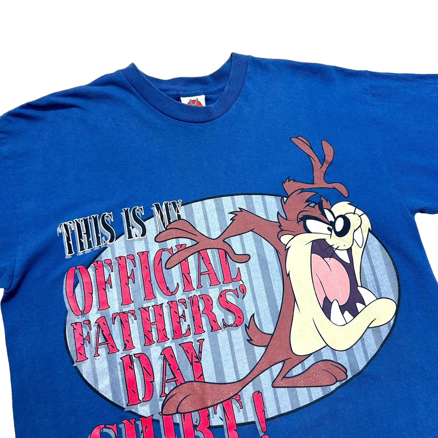 Vintage 1990s Taz “This Is My Official Fathers Day Shirt” Blue Graphic T-Shirt - Size Large