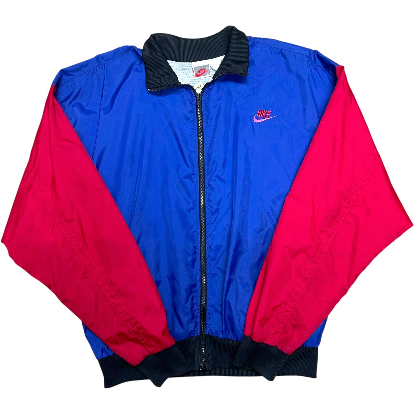 Vintage 1990s Nike Black/Red/Blue Full-Zip Windbreaker Jacket- Size Medium