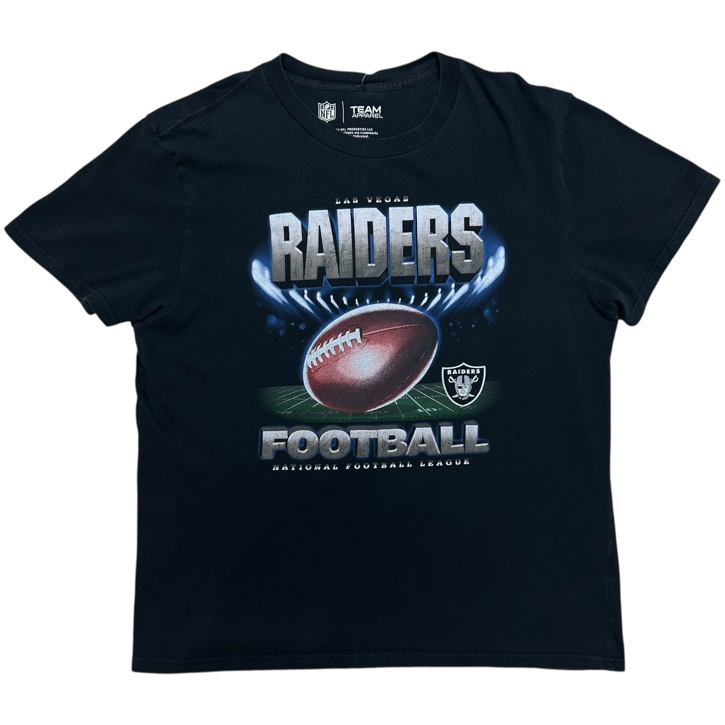 Modern NFL Team Apparel Las Vegas Raiders Black Graphic T-Shirt - Size Large
