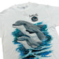 Vintage 1990s Sea World Dolphins White Graphic T-Shirt - Size Medium (Fits M/L)