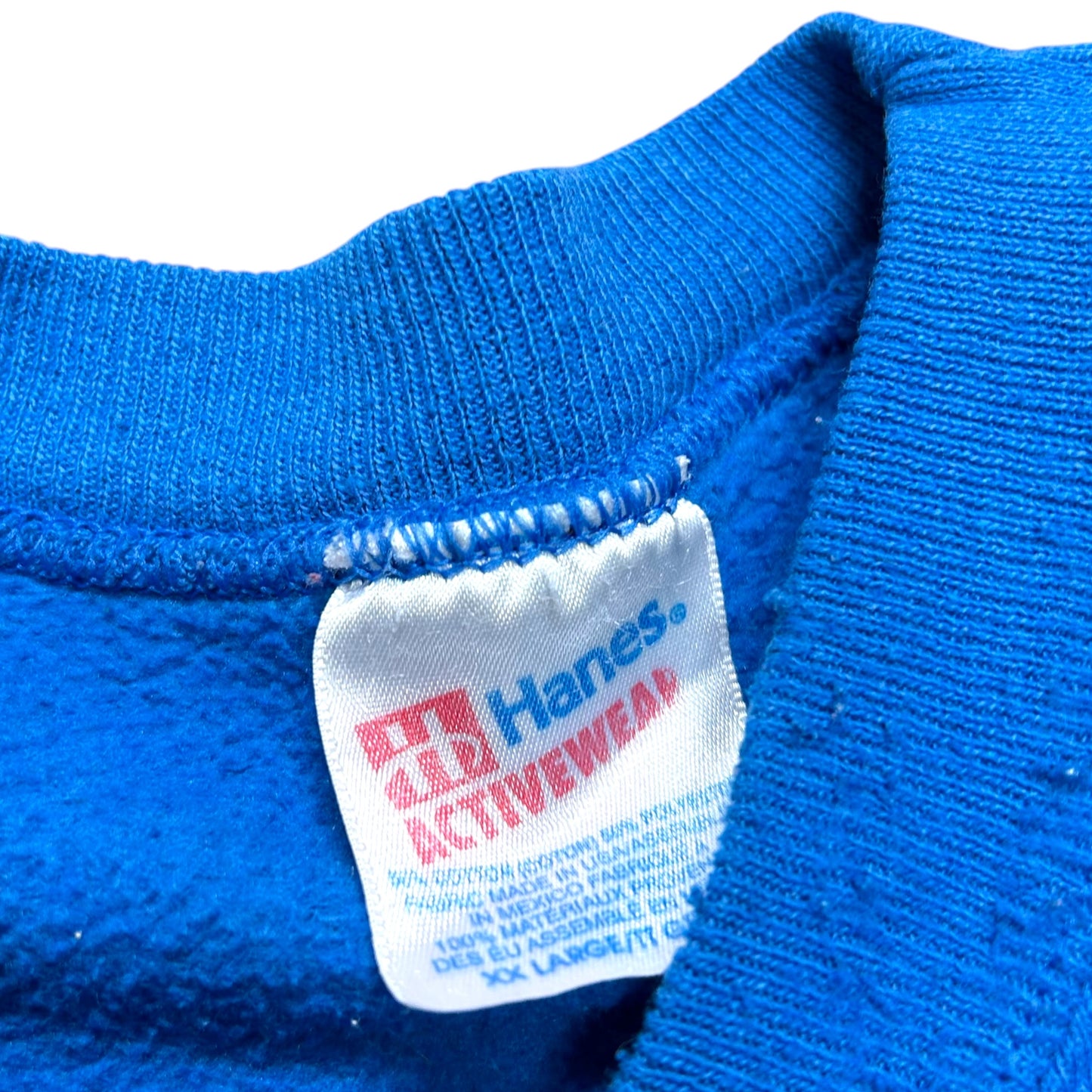 Vintage 1990s New England Patriots Blue Helmet Logo Crewneck Sweatshirt - Size XXL (Fits L/XL)