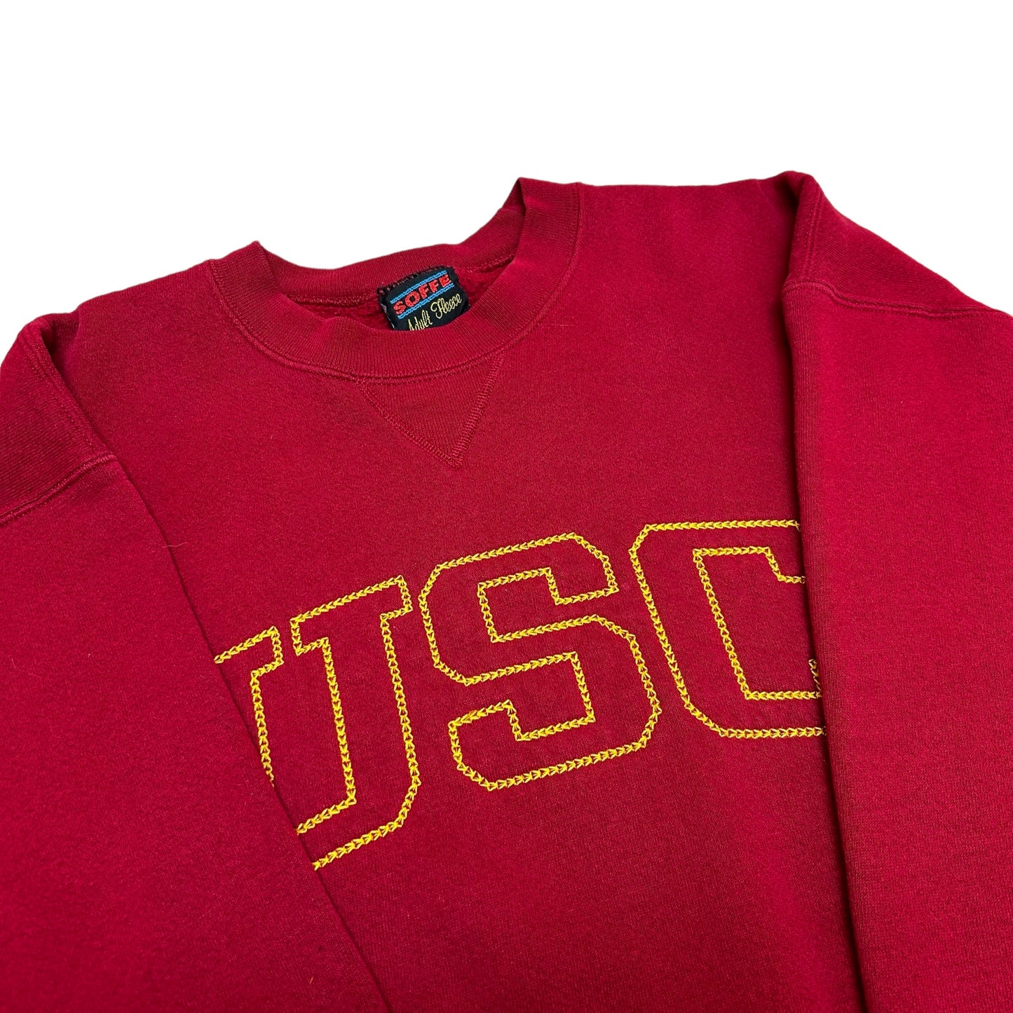 Vintage 1990s USC Trojans Burgundy Embroidered Crewneck Sweatshirt - Size Large