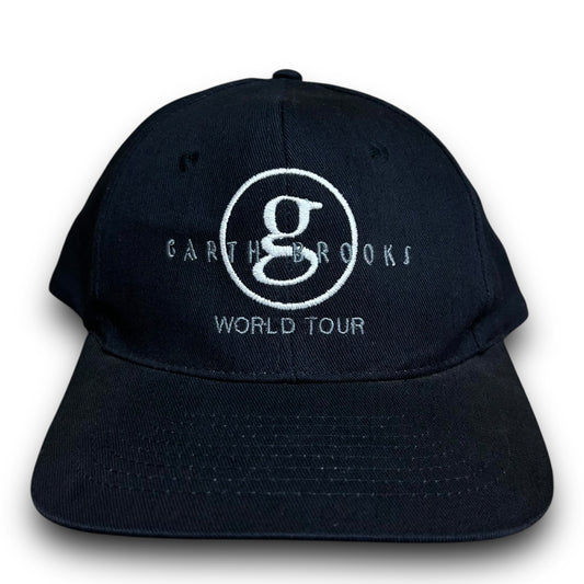 Vintage 1990s Garth Brooks World Tour Black Snapback Hat - One Size