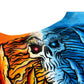 Vintage Y2K Liquid Blue Fire/Ice Dragons Split-Dye All Over Print Graphic T-Shirt - Size XL