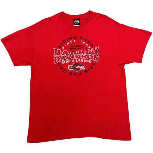 Mid-2010s Savannah, GA Harley Davidson Red Graphic T-Shirt - Size XL