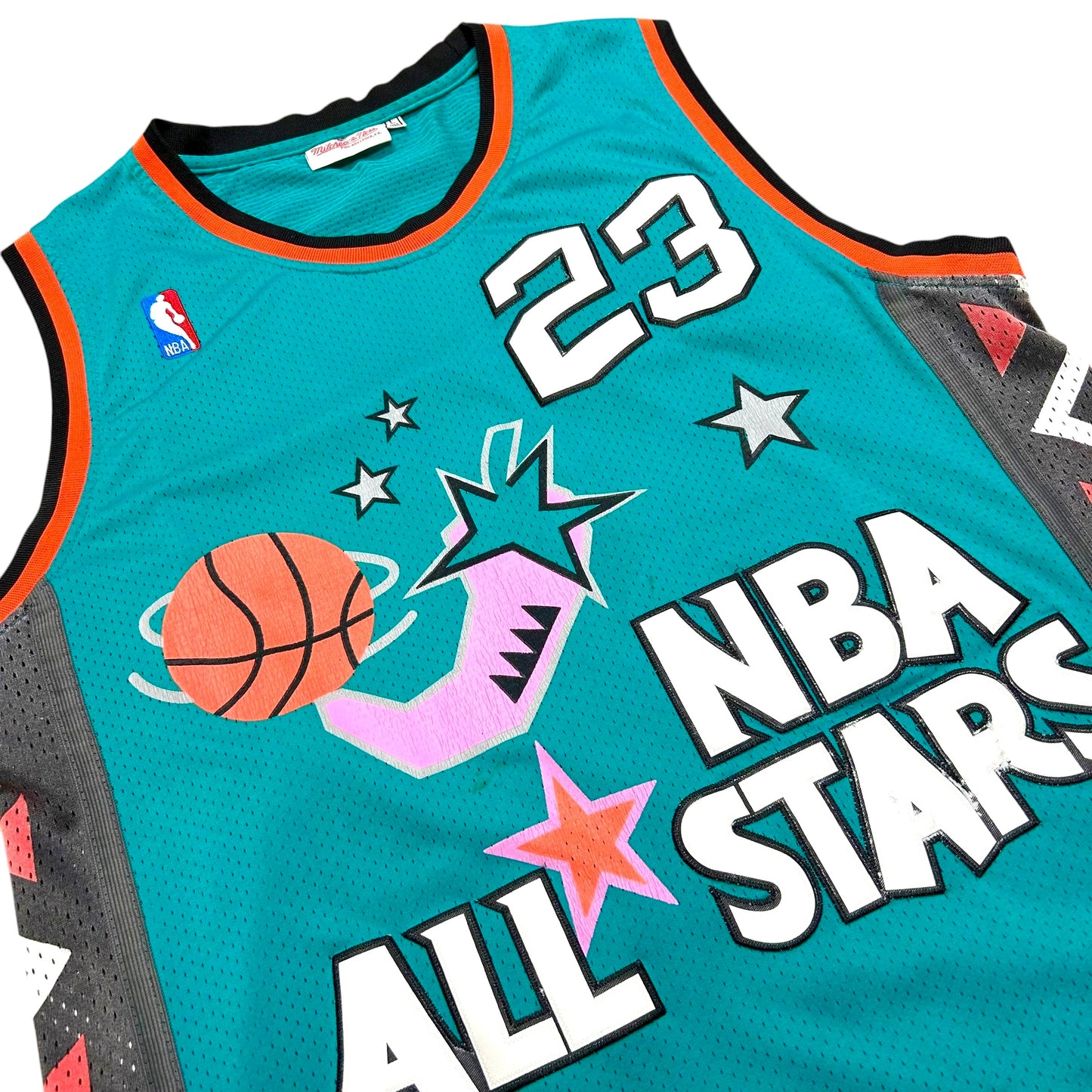 Modern Mitchell & Ness Michael Jordan 1996 NBA All Star “Chili Pepper” Teal Basketball Jersey - Size Large