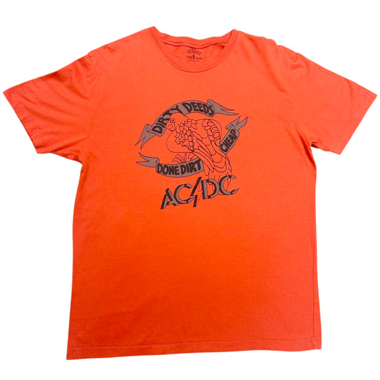 Mid 2000s AC/DC “Dirty Deeds Done Dirt Cheap” Orange Graphic T-Shirt - Size Large