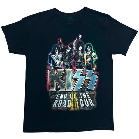 Late 2010s KISS End of The Road Tour Black Graphic T-Shirt - Size Medium