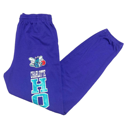 Vintage 1980s Nutmeg Mills Purple Charlotte Hornets Sweatpants - Size Large