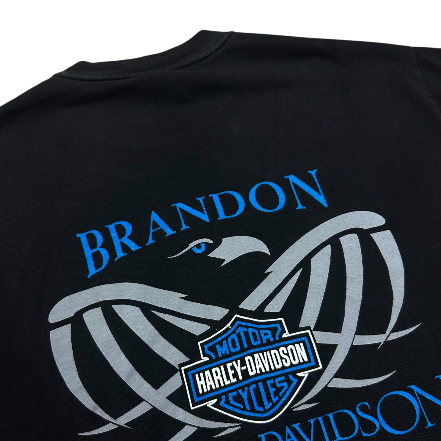 Early 2000s Brandon, FL Harley Davidson Black Graphic T-Shirt - Size Large