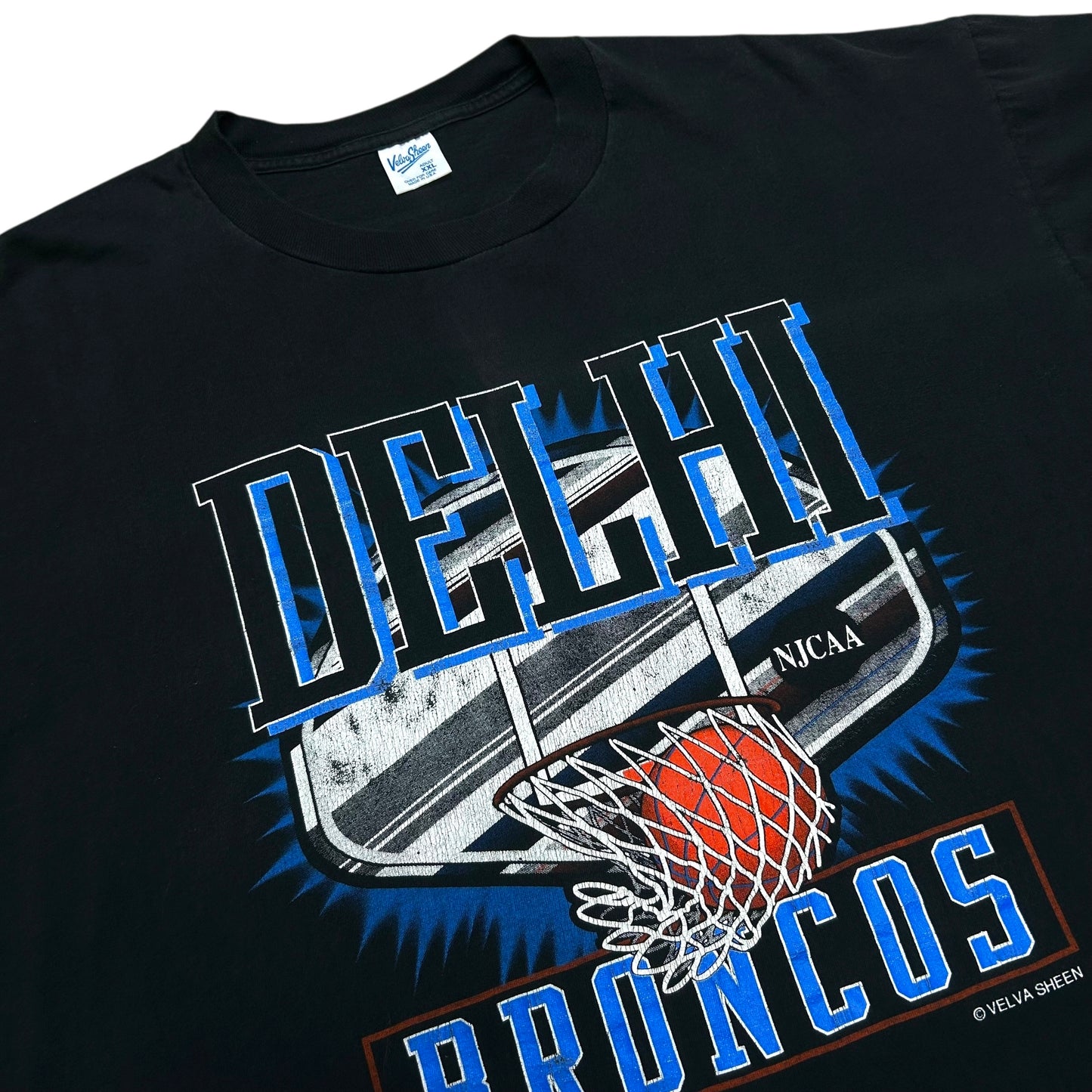 Vintage 1990s SUNY Delhi Broncos Black Graphic T-Shirt - Size XXL (Fits XL)