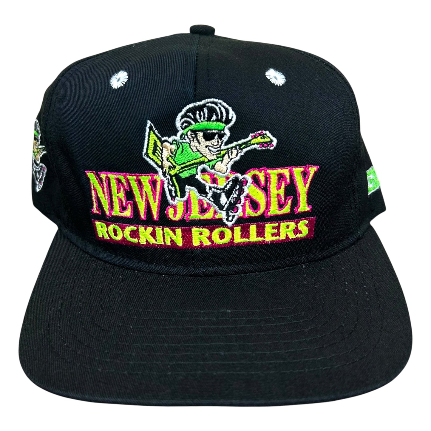 Vintage 1990s CCM New Jersey Rockin’ Rollers Black Snapback Hat - One Size