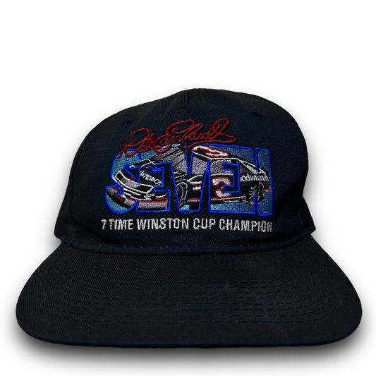 Vintage 1990s Dale Earnhardt 7 Time Winston Cup Champion Black Snapback Hat