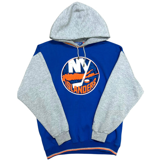 Vintage 1990s Starter New York Islanders Grey/Blue Hooded Sweatshirt - Size Medium