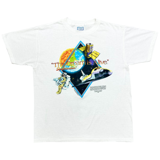 Vintage 1980s Air And Space Museum “The Dream Is Alive” White Graphic T-Shirt - Size XL (Fits Boxy Small)