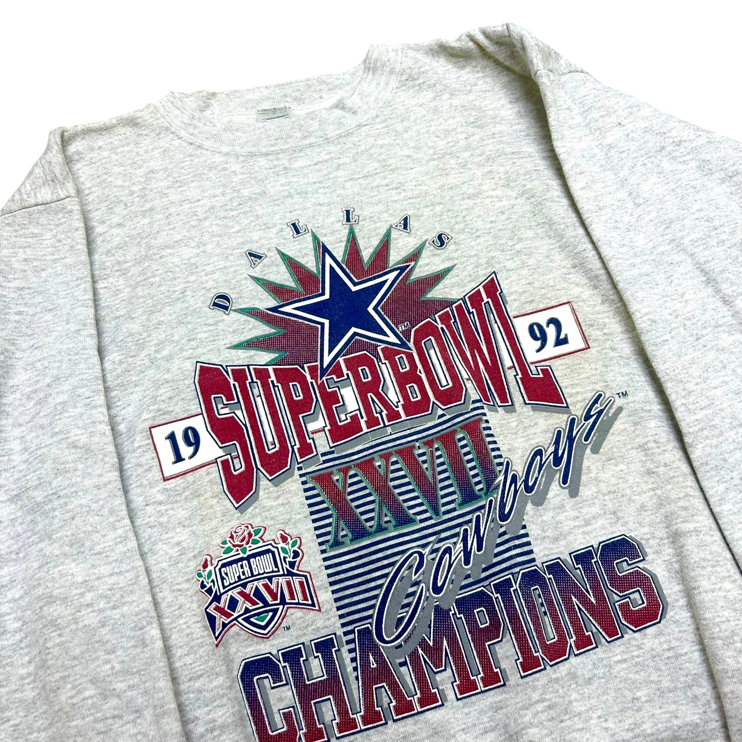 Vintage 1990s Dallas Cowboys Super Bowl XXVII (27) Grey Crewneck Sweatshirt- Size XL