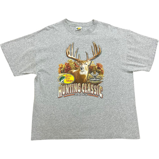 Early 2000s Bass Pro Shops Hunting Classic Grey Graphic T-Shirt - Size XL (Boxy Fit)
