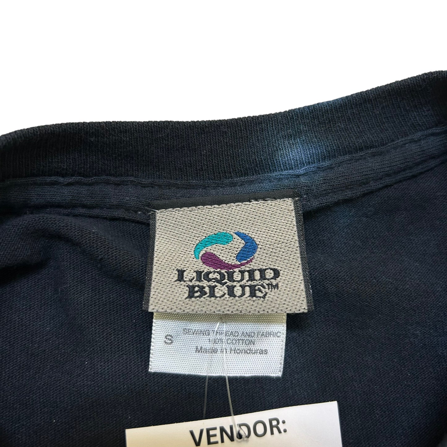 NWT Vintage Y2K Liquid Blue Buffalo/Cow Skull Tie Dye Graphic T-Shirt - Size Small