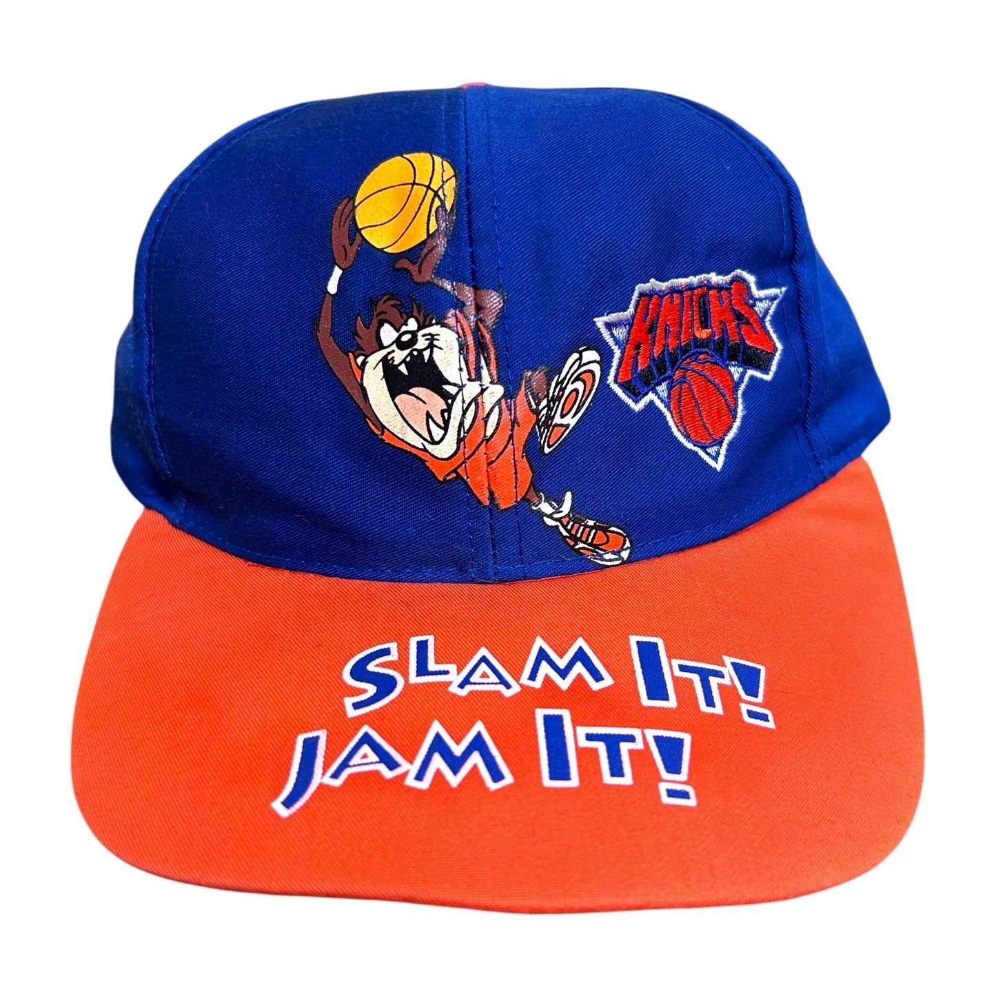 Vintage 1990s Taz/New York Knicks “Slam It! Jam It!” Blue YOUTH Snapback Hat - One Size
