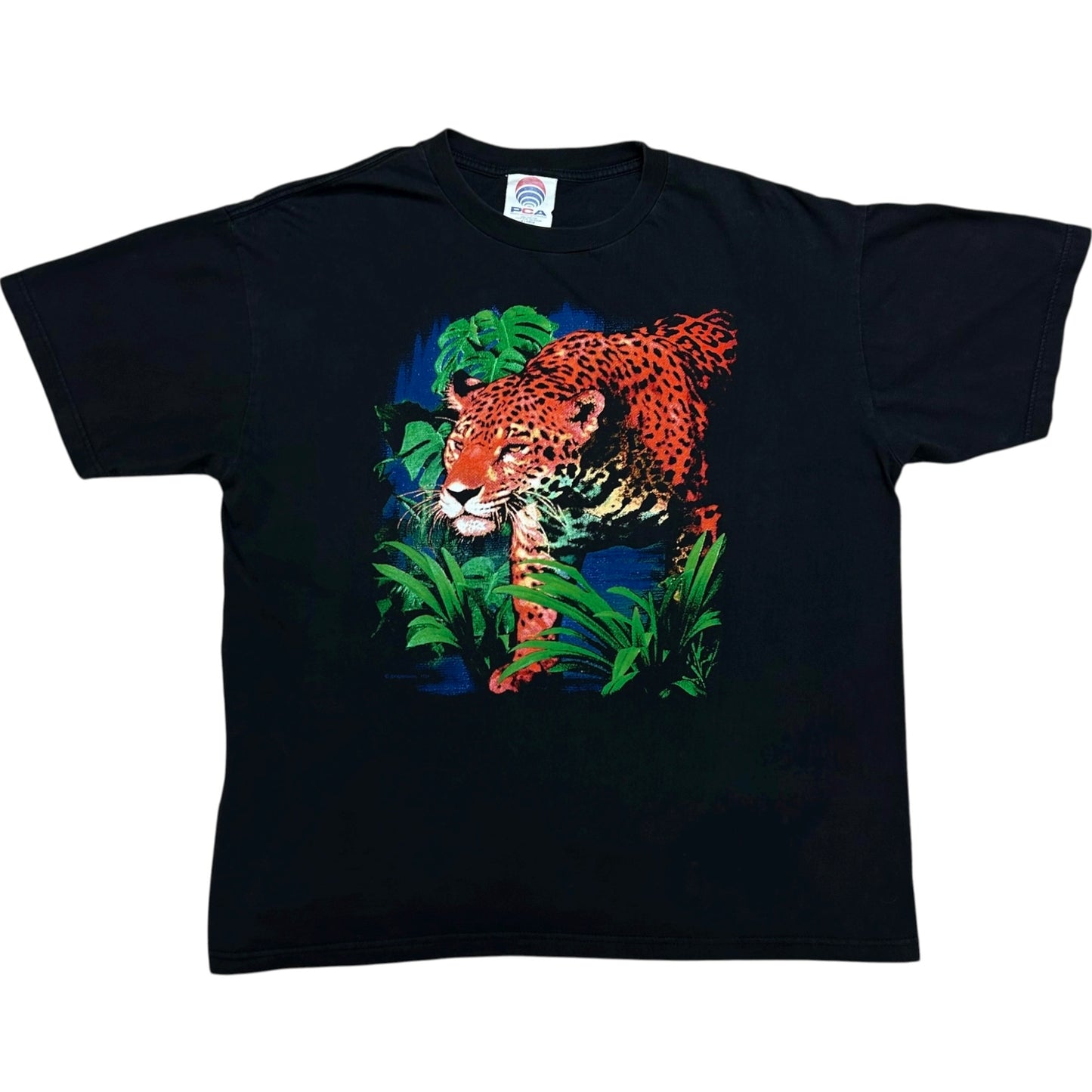 Vintage 1990s Jaguar/Nature Black Graphic T-Shirt - Size XL (Fits Boxy Large)