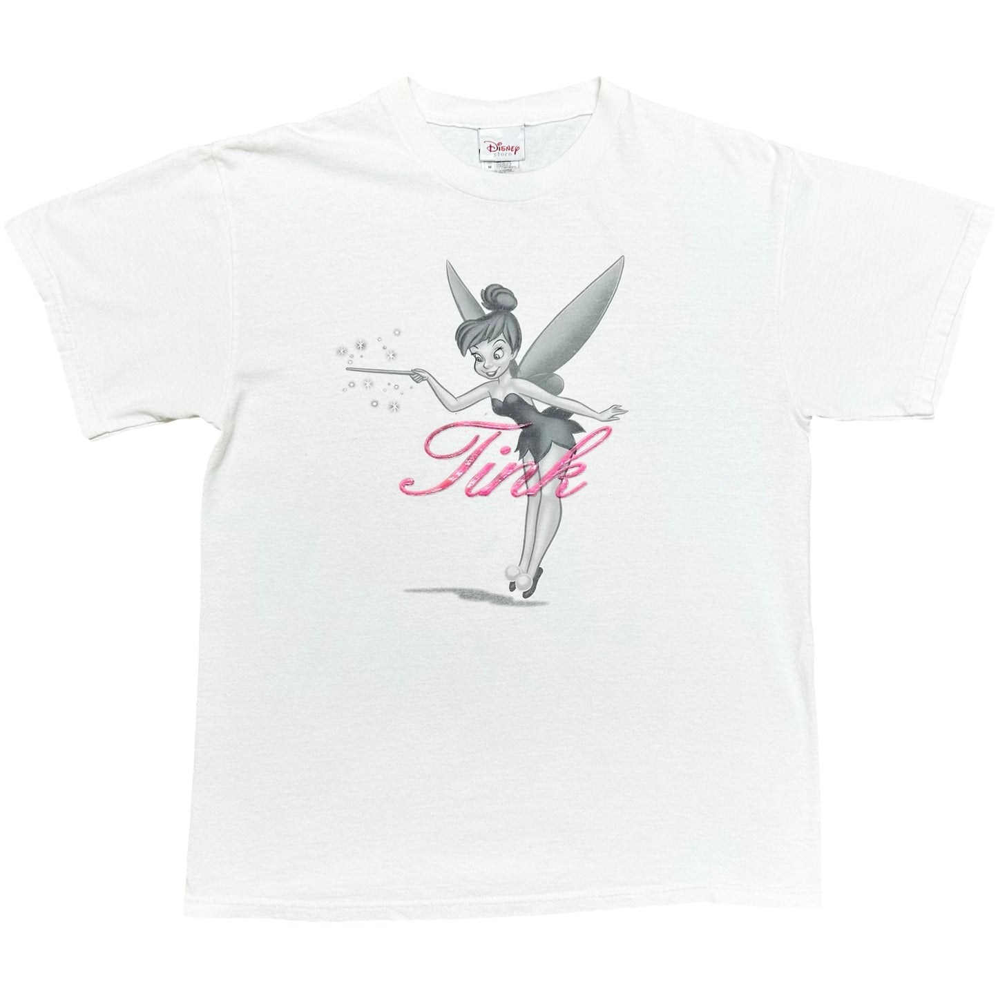 Early 2000s Disney Store Tinkerbell “Tink” White Graphic T-Shirt - Size Medium (Fits S/M)
