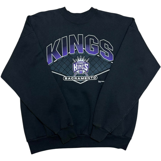Vintage 1990s Sacramento Kings Black Crewneck Sweatshirt - Size XL