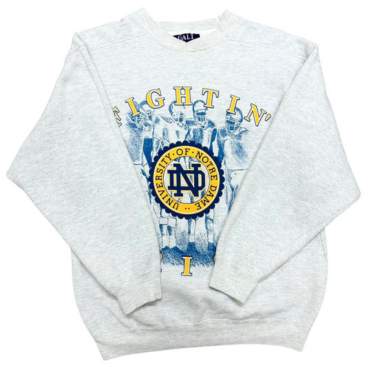 Vintage 1990s Notre Dame Fightin’ Irish Grey Crewneck Sweatshirt - Size Medium