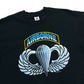 Vintage 1990s Airborne Paratrooper Black Graphic T-Shirt - Size XL