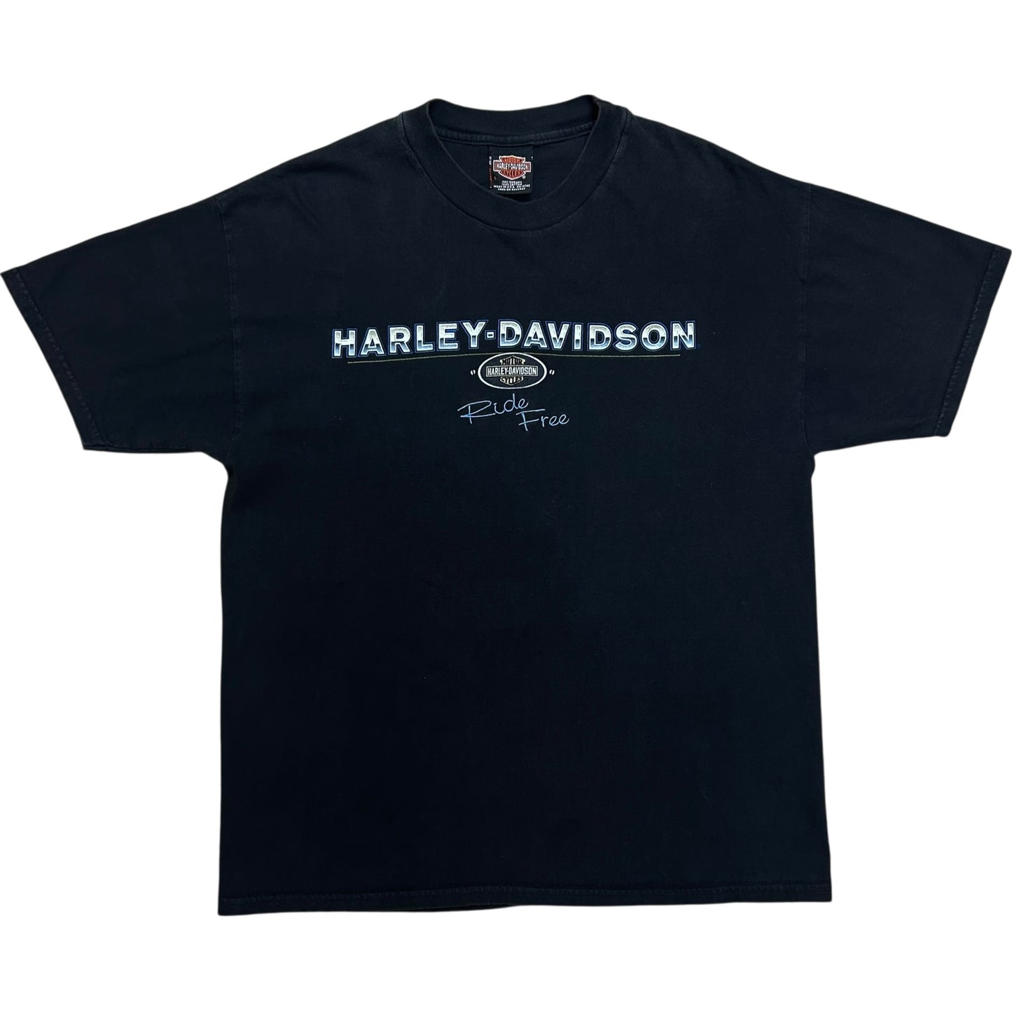 Early 2000s Brandon, FL Harley Davidson Black Graphic T-Shirt - Size Large