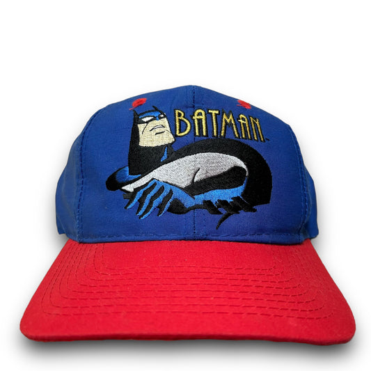 Vintage 1990s Batman Blue/Red Snapback Hat (Smaller Fit)