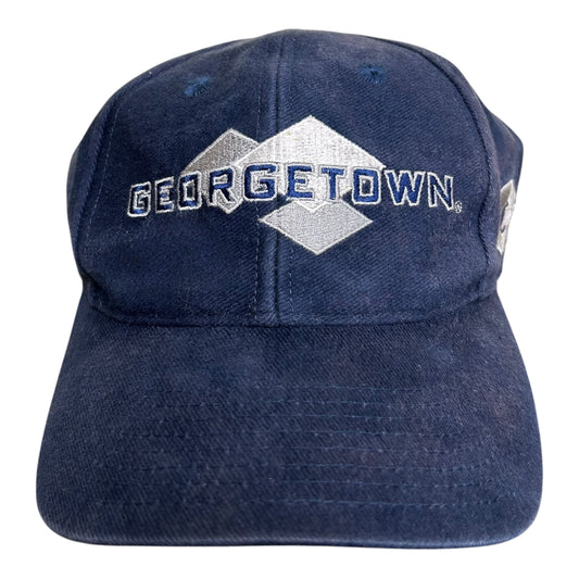 Vintage 1990s Logo Athletic Georgetown Hoyas Navy Blue Strapback Hat - One Size