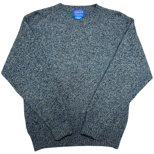 Modern Pendleton Grey/Blue 100% Wool Knit Sweater - Size Medium