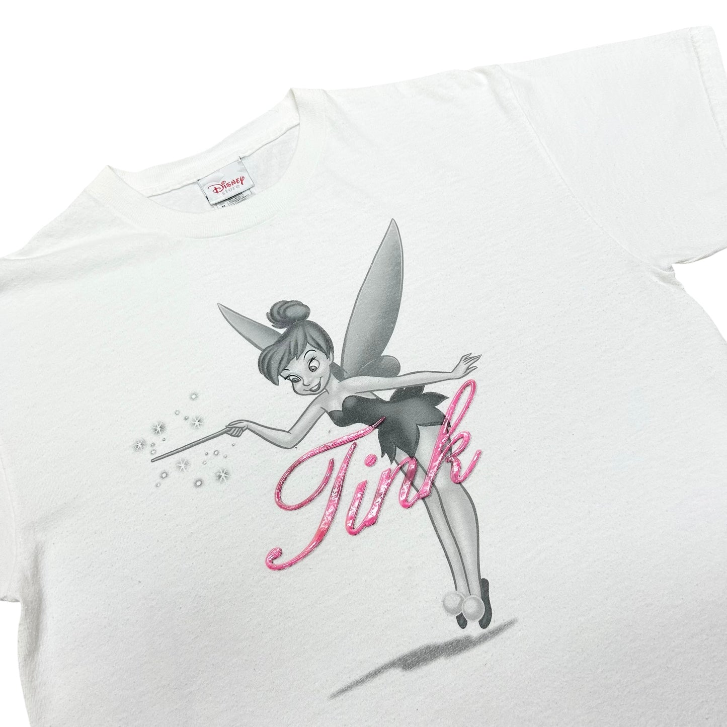 Early 2000s Disney Store Tinkerbell “Tink” White Graphic T-Shirt - Size Medium (Fits S/M)