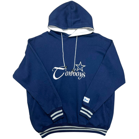 Vintage 1990s The Game Dallas Cowboys Navy Blue Hooded Sweatshirt - Size Large (Fits XL)