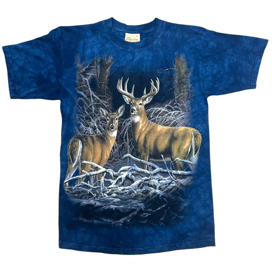 Early 2000s The Mountain Blue Tie-Dye Deer Graphic T-Shirt - Size Medium (Tall Fit)
