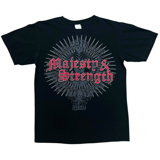 Late 2000s “Majesty & Strength” Black Religion Graphic T-Shirt - Size Medium