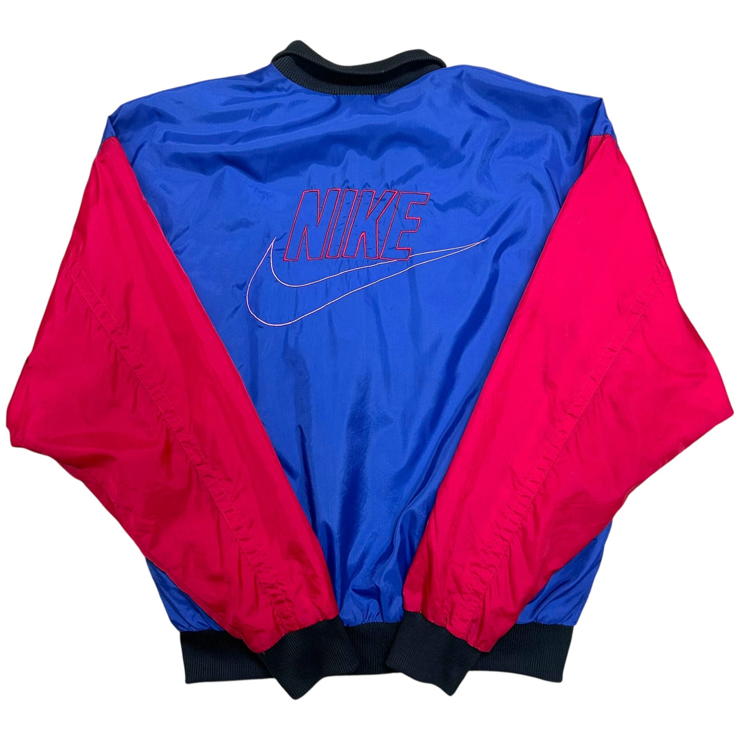 Vintage 1990s Nike Black/Red/Blue Full-Zip Windbreaker Jacket- Size Medium