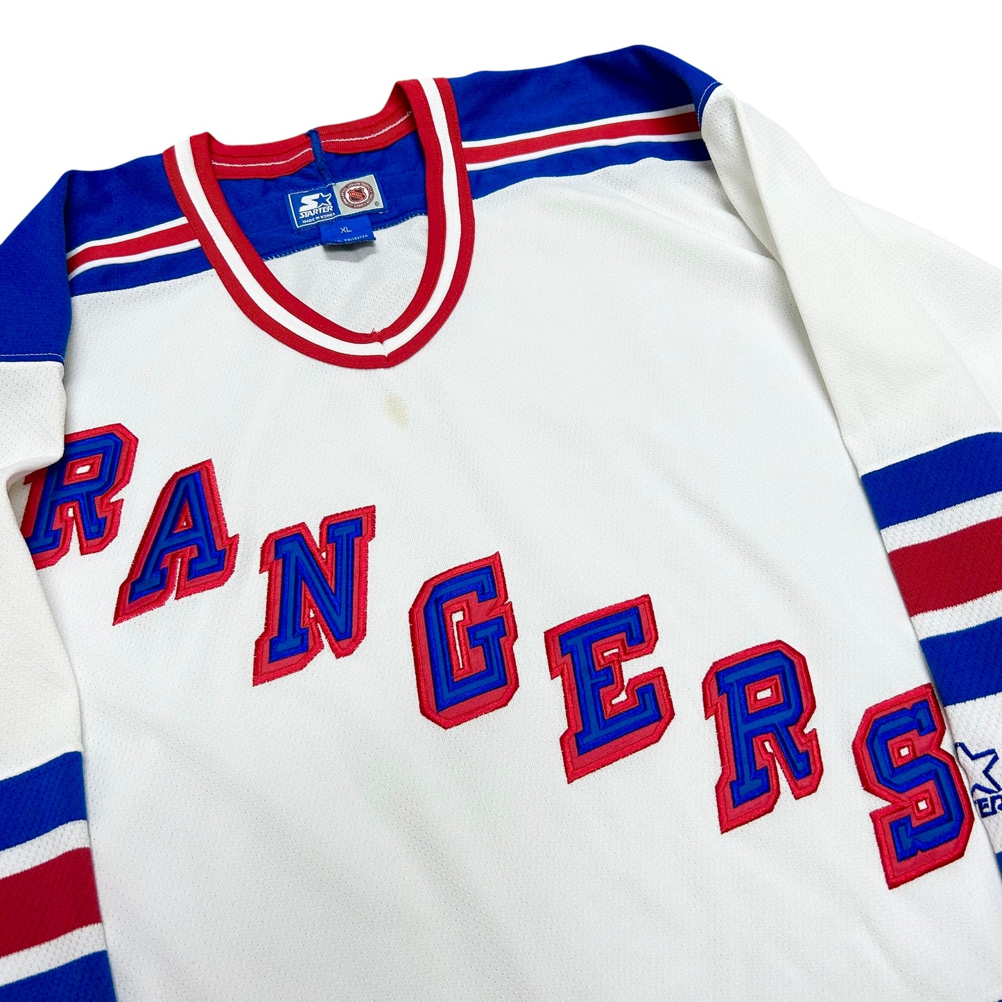 Vintage 1990s Starter New York Rangers White Hockey Jersey - Size XL