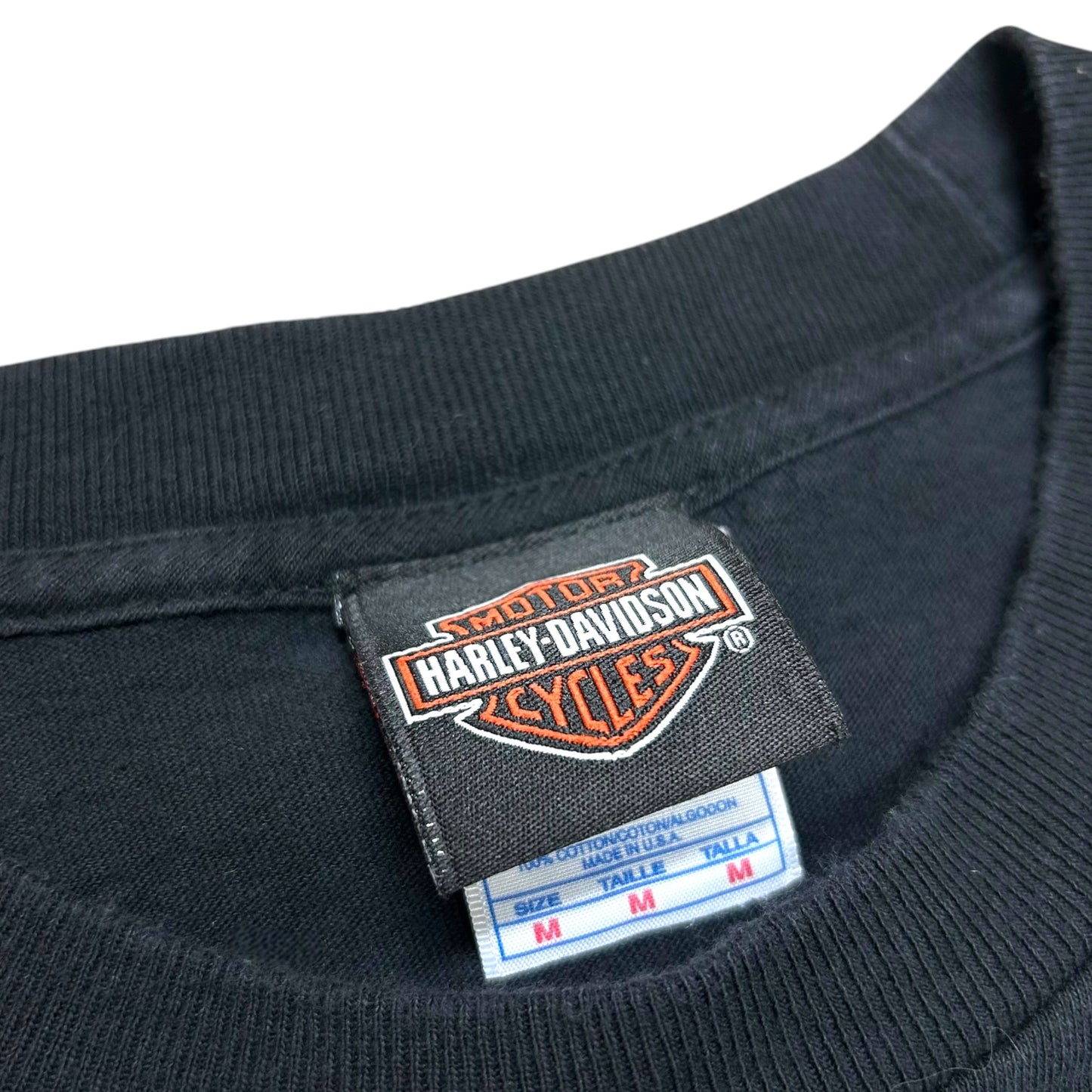 Early 2010s Manchester, NH Harley Davidson Black Graphic T-Shirt - Size Medium