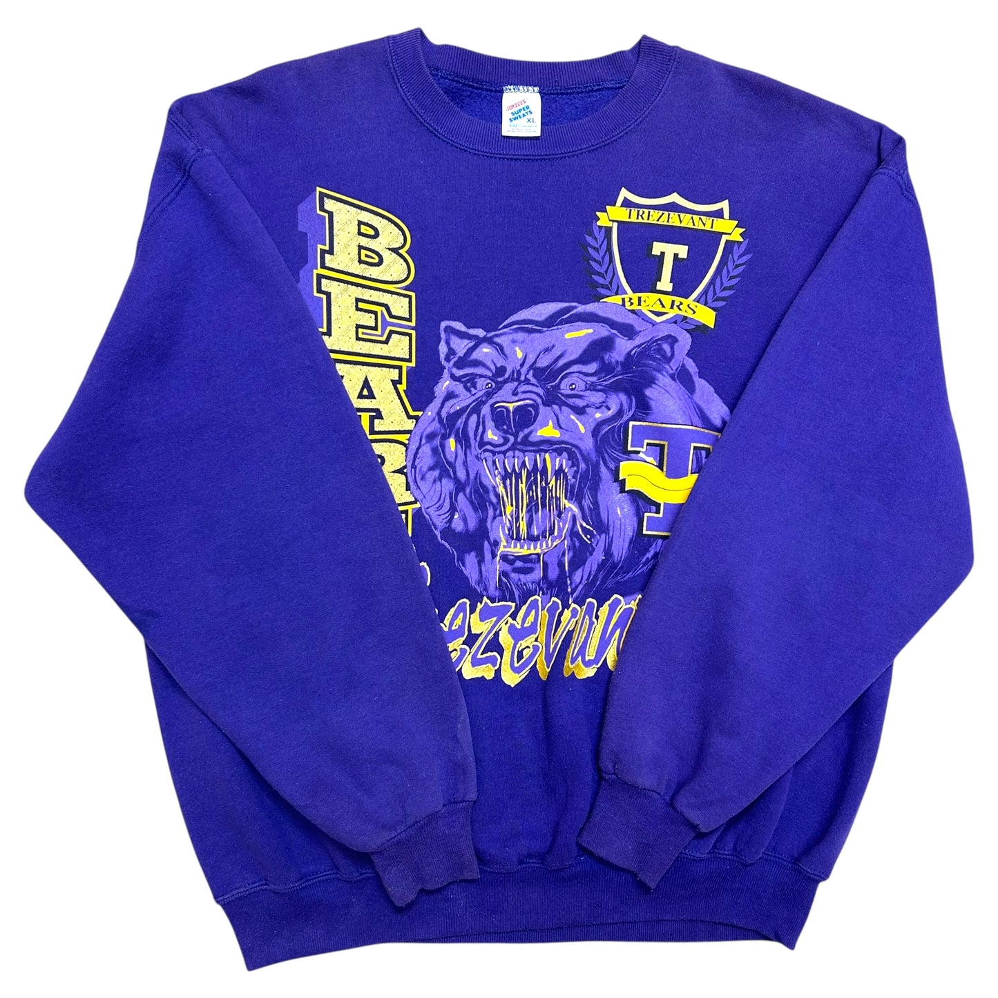 Vintage 1990s Trezevant Bears Purple Crewneck Sweatshirt - Size XL