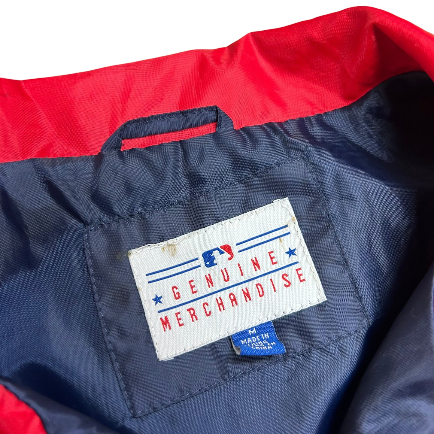 Early 2000s Boston Red Sox Navy Blue/Red Full-Zip Windbreaker Jacket - Size Medium (Fits L/XL)